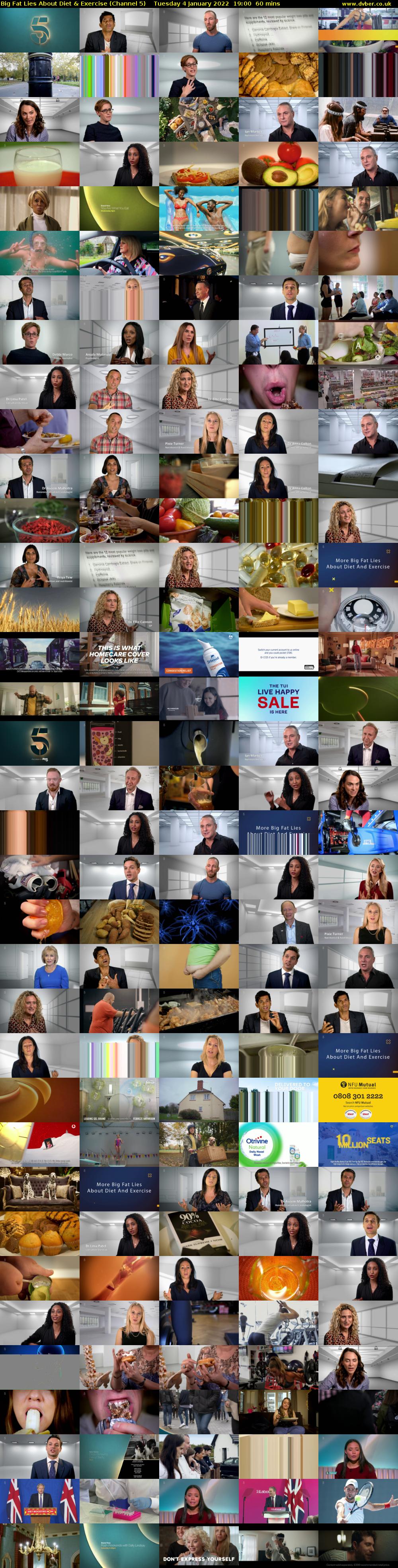 Big Fat Lies About Diet & Exercise (Channel 5) Tuesday 4 January 2022 19:00 - 20:00