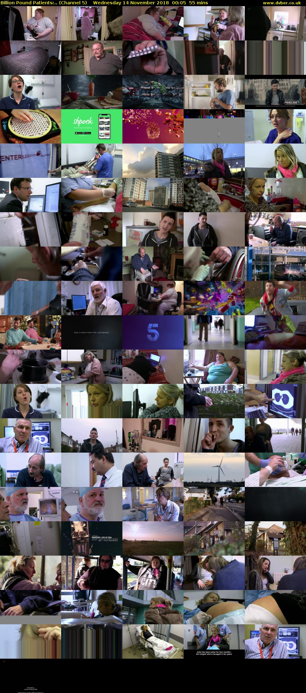 Billion Pound Patients:.. (Channel 5) Wednesday 14 November 2018 00:05 - 01:00