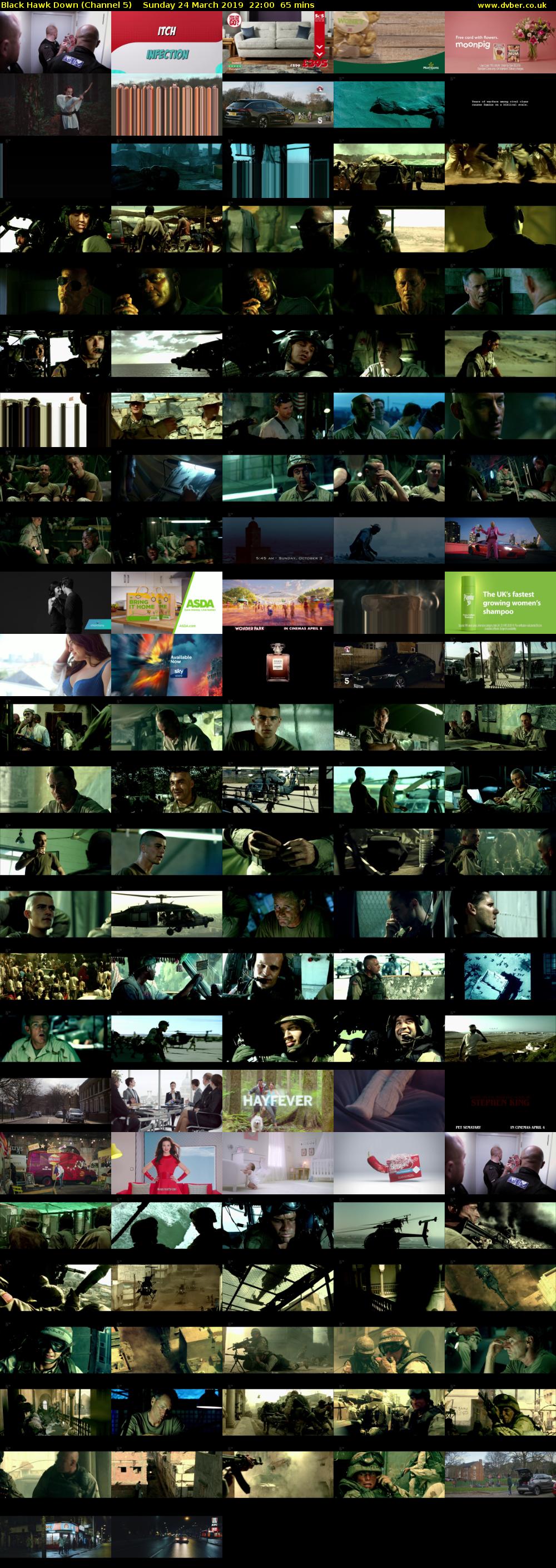Black Hawk Down (Channel 5) Sunday 24 March 2019 22:00 - 23:05