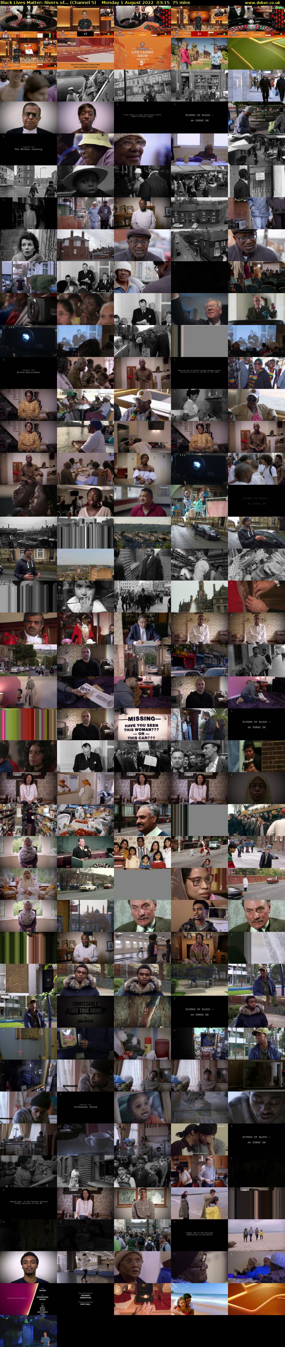 Black Lives Matter: Rivers of... (Channel 5) Monday 1 August 2022 03:15 - 04:30