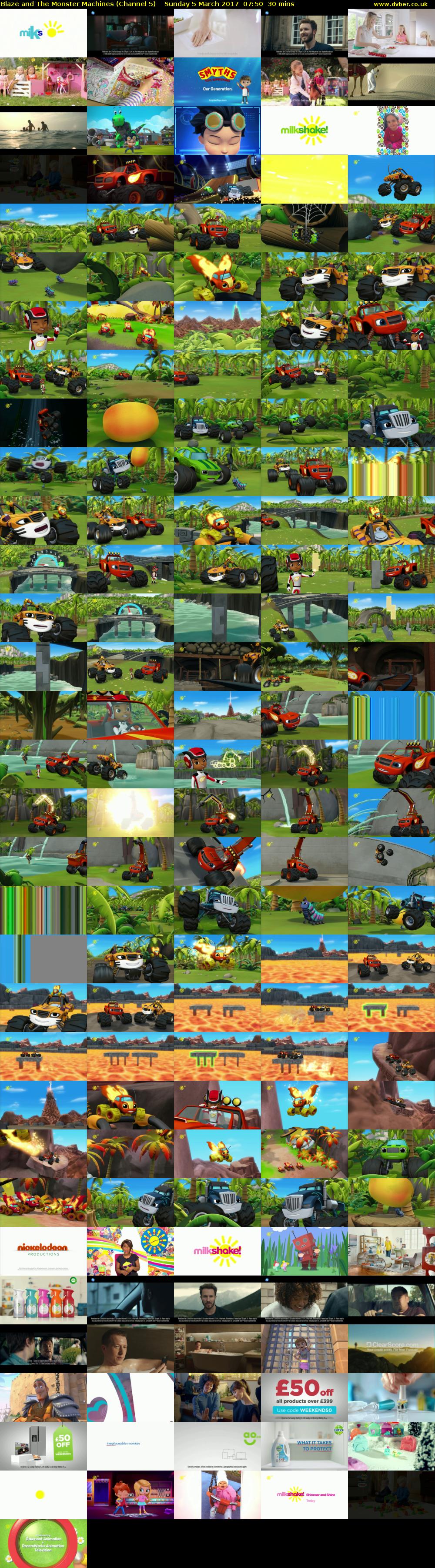 Blaze and The Monster Machines (Channel 5) Sunday 5 March 2017 07:50 - 08:20