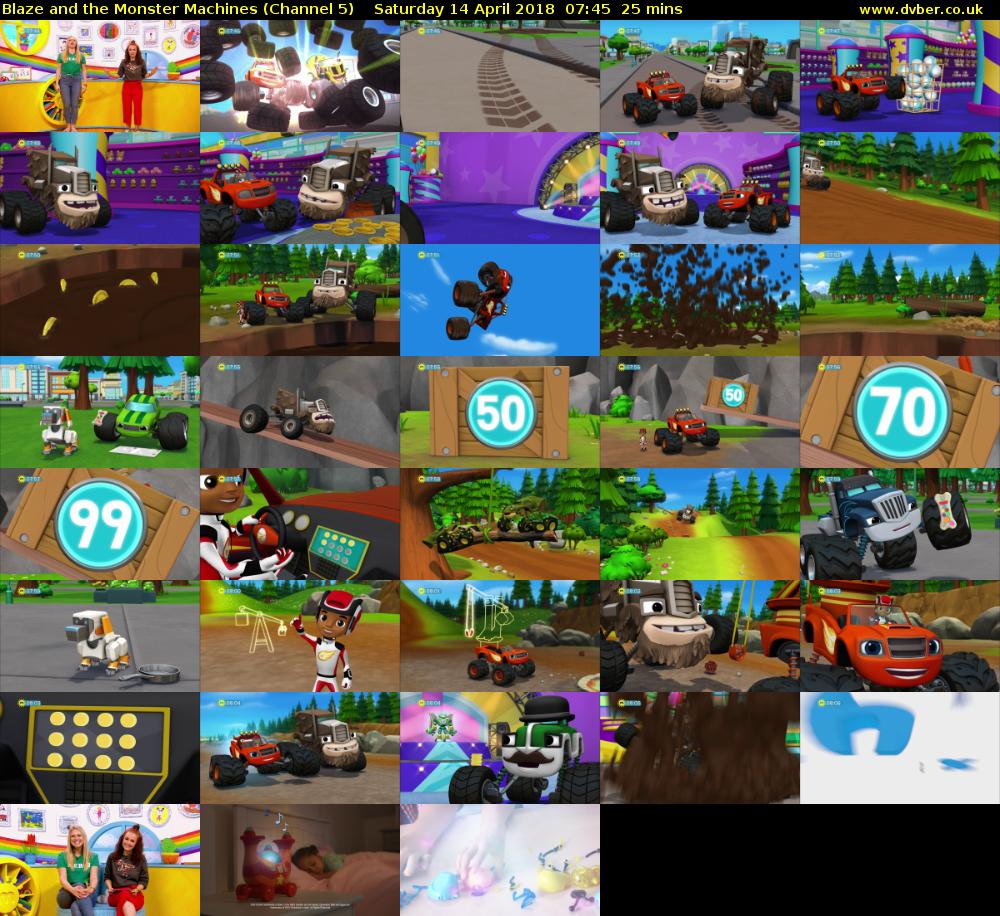 Blaze and the Monster Machines (Channel 5) Saturday 14 April 2018 07:45 - 08:10