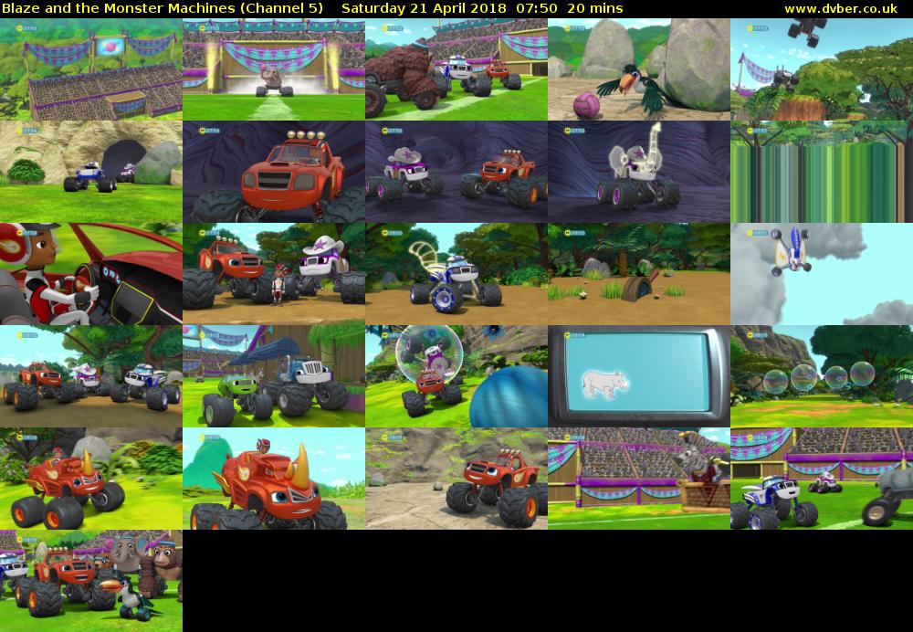 Blaze and the Monster Machines (Channel 5) Saturday 21 April 2018 07:50 - 08:10