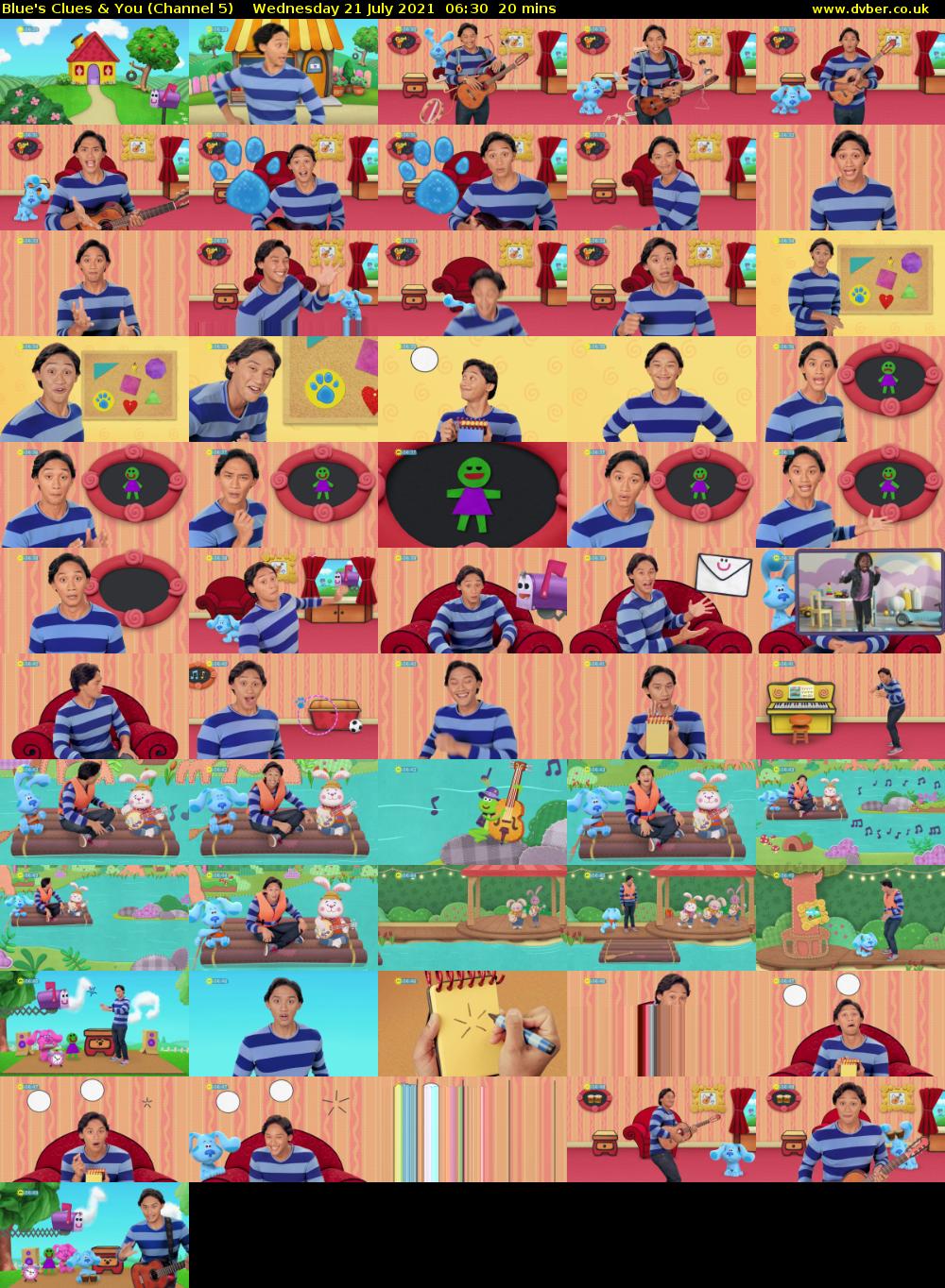 Blue's Clues & You (Channel 5) Wednesday 21 July 2021 06:30 - 06:50