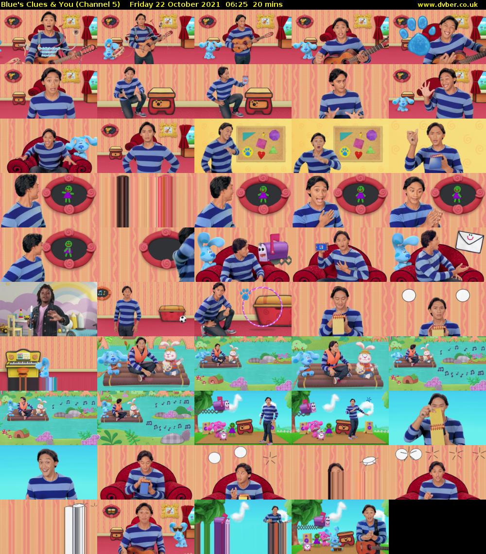 Blue's Clues & You (Channel 5) Friday 22 October 2021 06:25 - 06:45