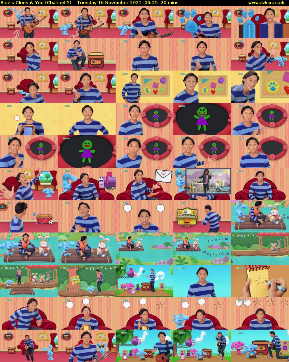 Blue's Clues & You (Channel 5) Tuesday 16 November 2021 06:25 - 06:45