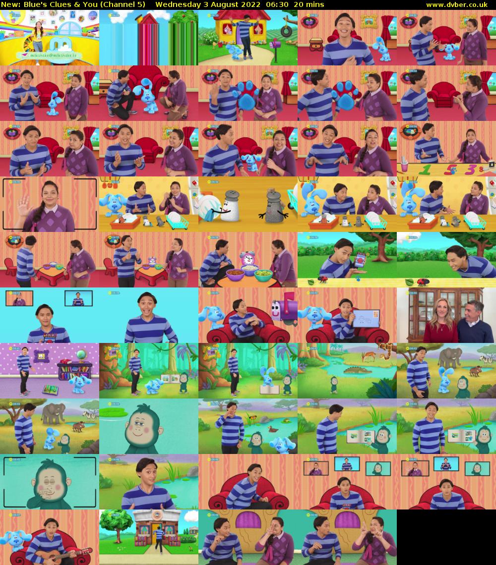 Blue's Clues & You (Channel 5) Wednesday 3 August 2022 06:30 - 06:50