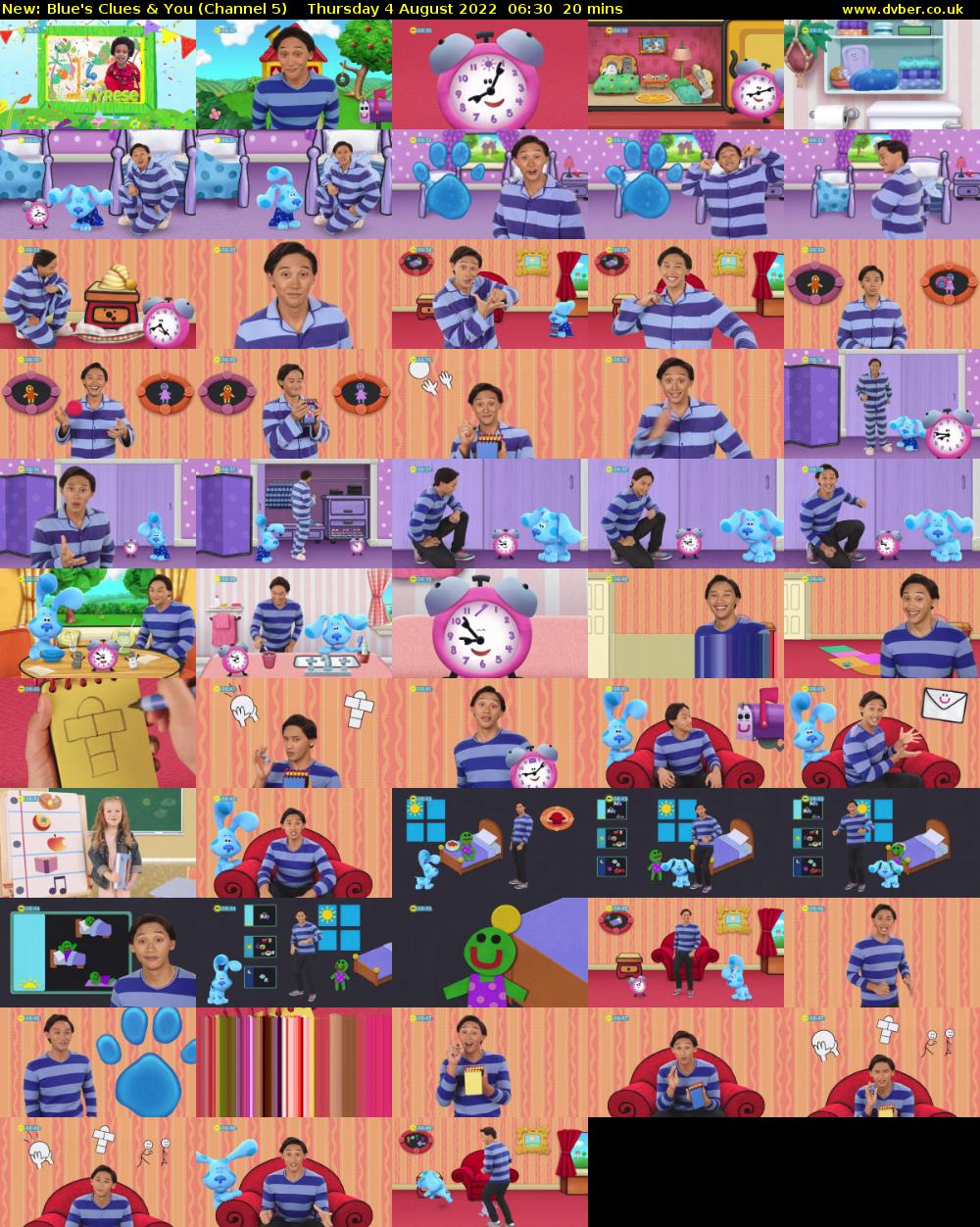 Blue's Clues & You (Channel 5) Thursday 4 August 2022 06:30 - 06:50