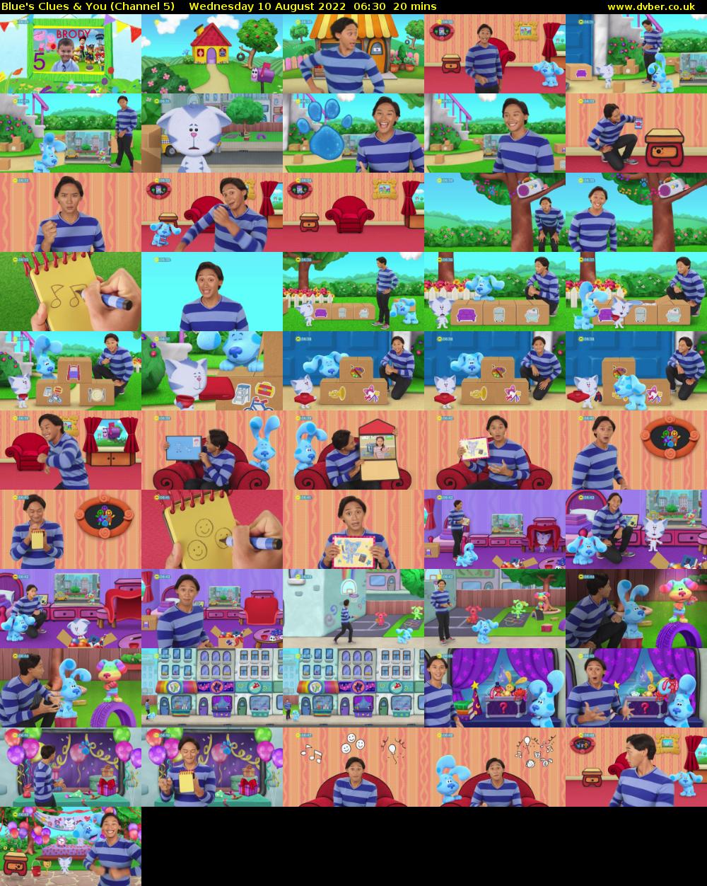 Blue's Clues & You (Channel 5) Wednesday 10 August 2022 06:30 - 06:50