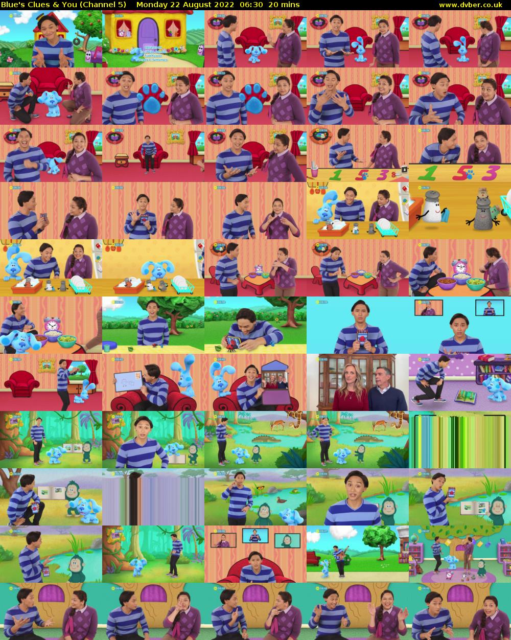 Blue's Clues & You (Channel 5) Monday 22 August 2022 06:30 - 06:50