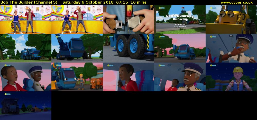 Bob The Builder (Channel 5) Saturday 6 October 2018 07:15 - 07:25