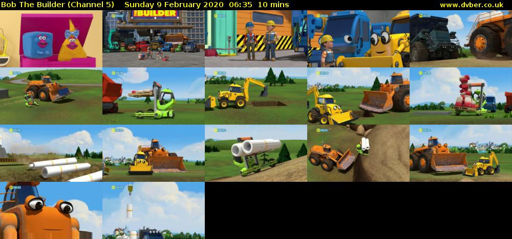Bob The Builder (Channel 5) Sunday 9 February 2020 06:35 - 06:45