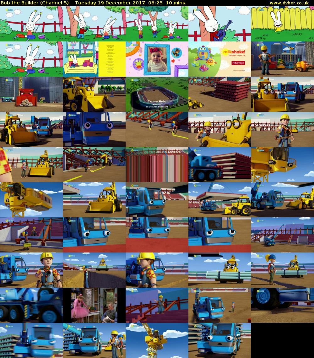 Bob the Builder (Channel 5) Tuesday 19 December 2017 06:25 - 06:35