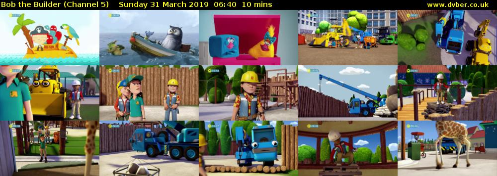 Bob the Builder (Channel 5) Sunday 31 March 2019 06:40 - 06:50