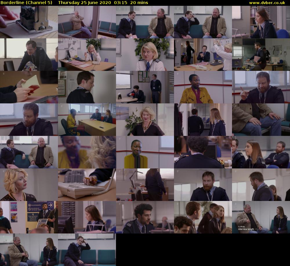 Borderline (Channel 5) Thursday 25 June 2020 03:15 - 03:35
