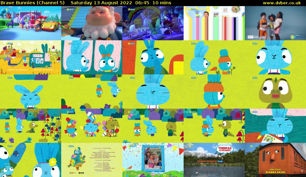 Brave Bunnies (Channel 5) Saturday 13 August 2022 06:45 - 06:55