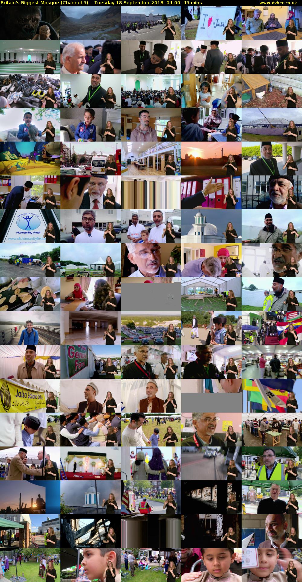 Britain's Biggest Mosque (Channel 5) Tuesday 18 September 2018 04:00 - 04:45