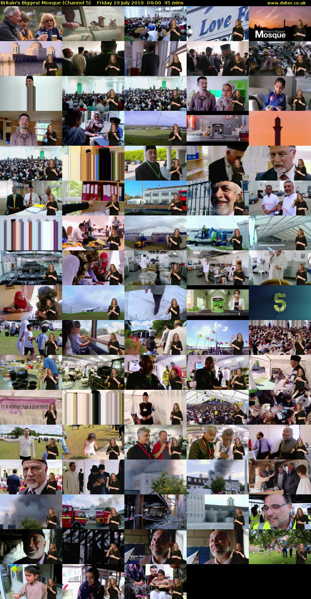 Britain's Biggest Mosque (Channel 5) Friday 19 July 2019 04:00 - 04:45