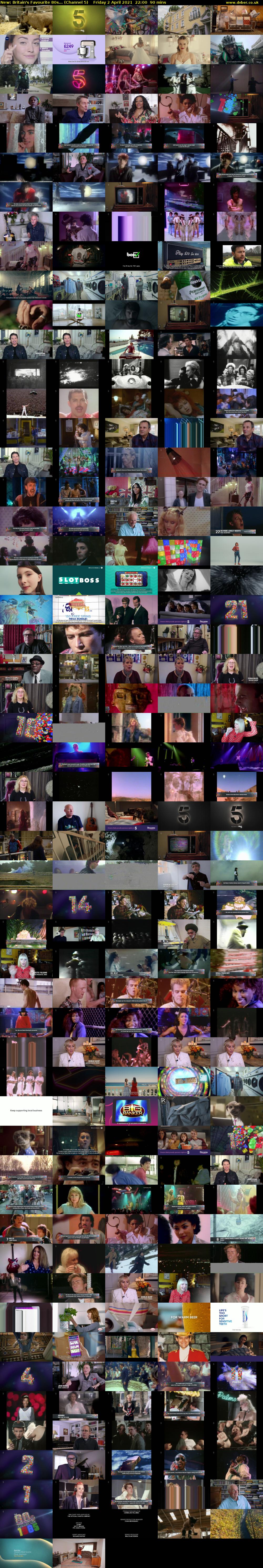Britain's Favourite 80s... (Channel 5) Friday 2 April 2021 22:00 - 23:30