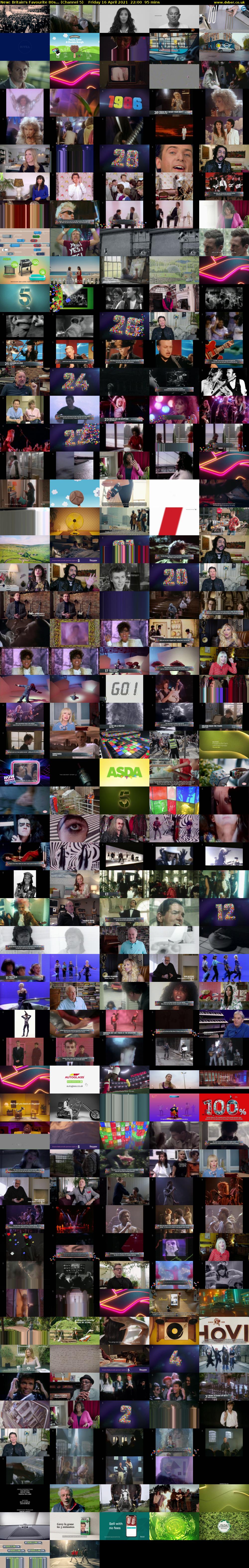 Britain's Favourite 80s... (Channel 5) Friday 16 April 2021 22:00 - 23:35