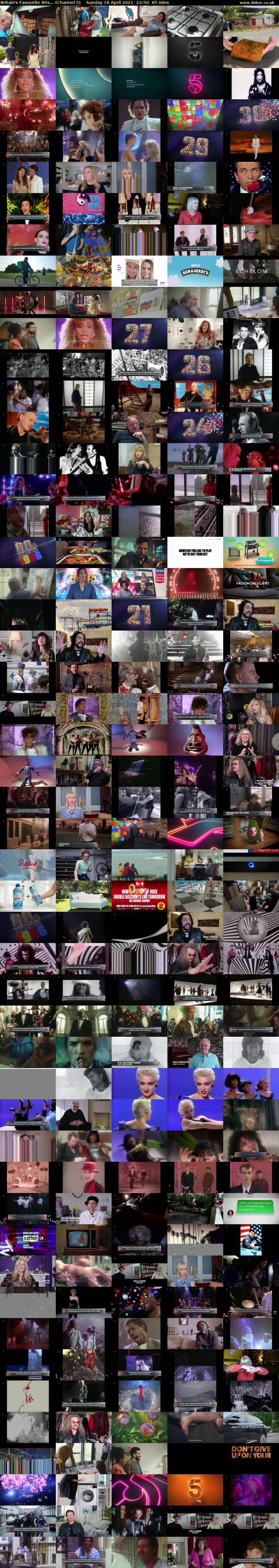 Britain's Favourite 80s... (Channel 5) Sunday 18 April 2021 22:50 - 00:15