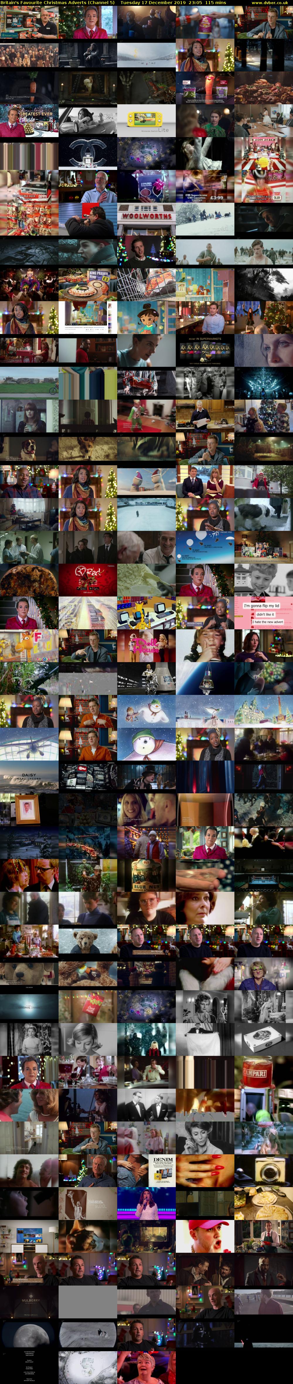 Britain's Favourite Christmas Adverts (Channel 5) Tuesday 17 December 2019 23:05 - 01:00