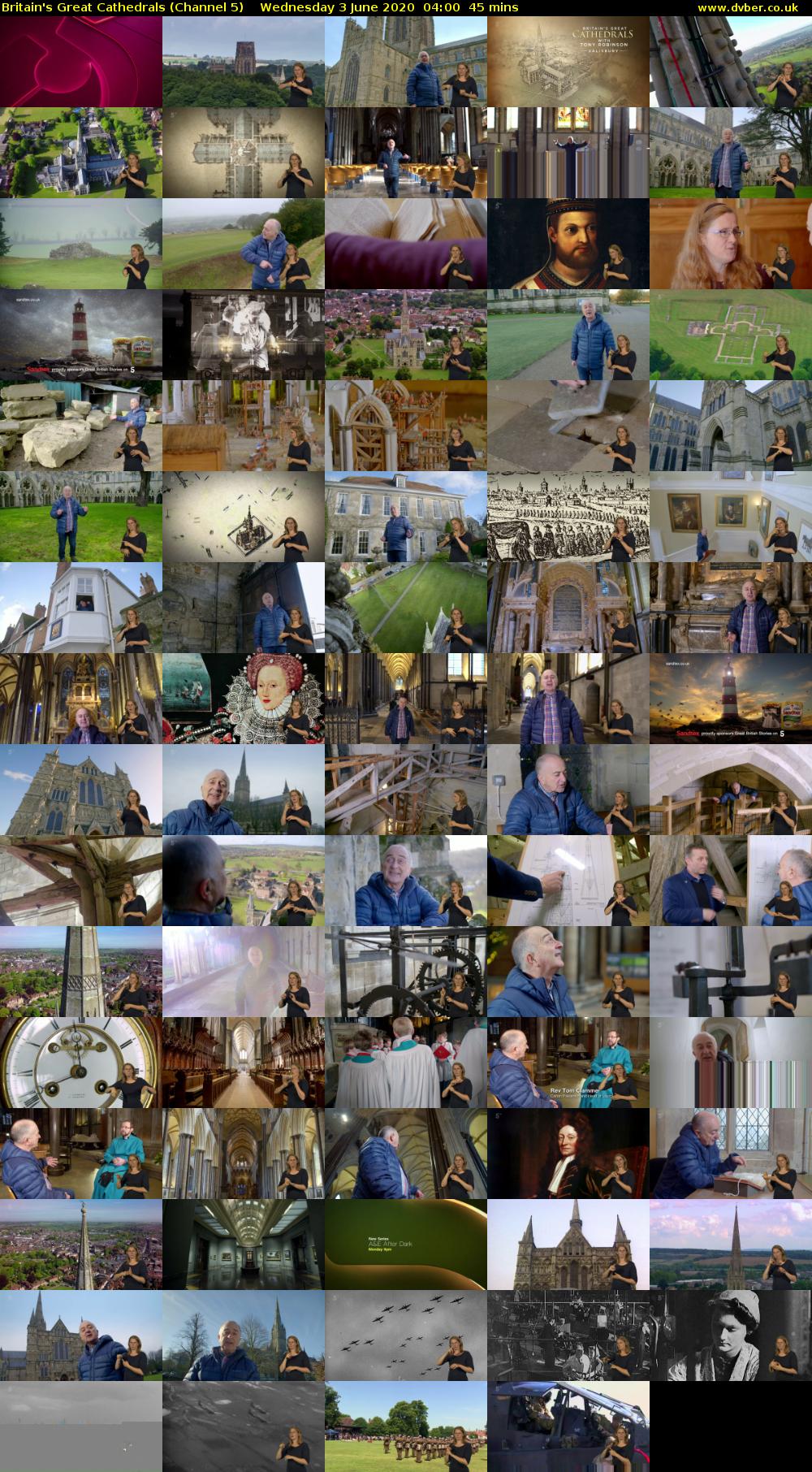 Britain's Great Cathedrals (Channel 5) Wednesday 3 June 2020 04:00 - 04:45
