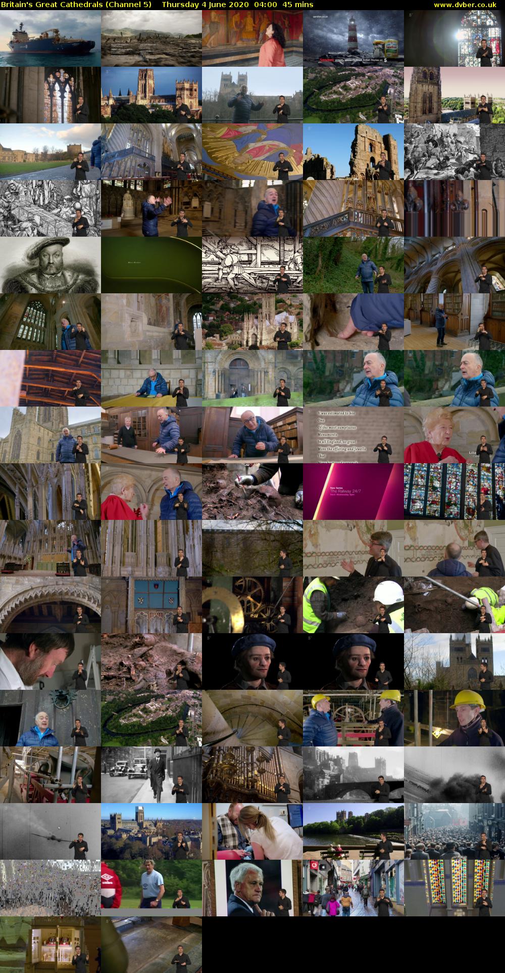 Britain's Great Cathedrals (Channel 5) Thursday 4 June 2020 04:00 - 04:45