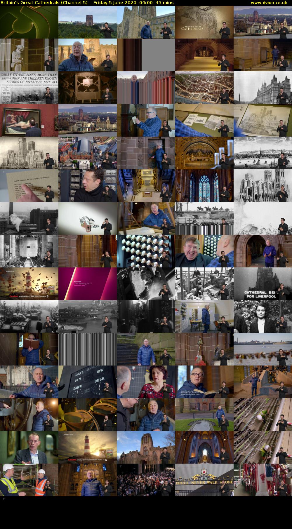 Britain's Great Cathedrals (Channel 5) Friday 5 June 2020 04:00 - 04:45
