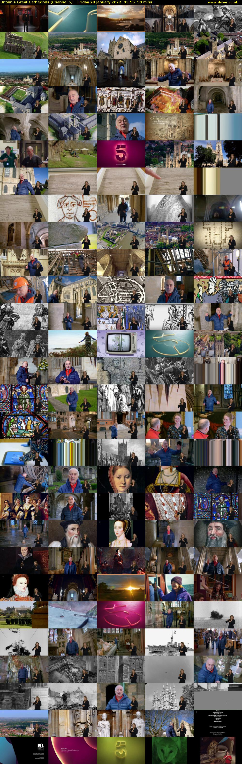 Britain's Great Cathedrals (Channel 5) Friday 28 January 2022 03:55 - 04:45