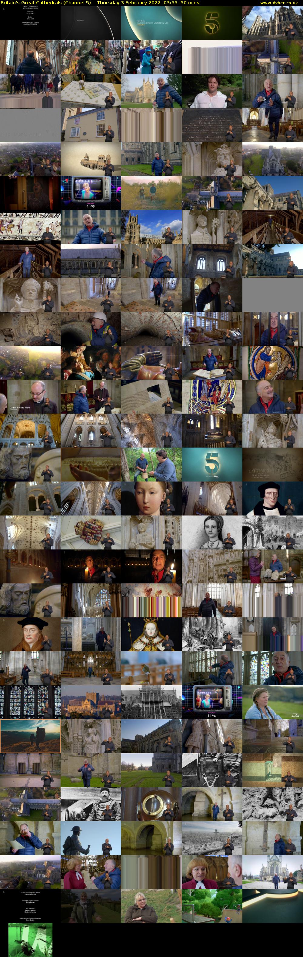 Britain's Great Cathedrals (Channel 5) Thursday 3 February 2022 03:55 - 04:45