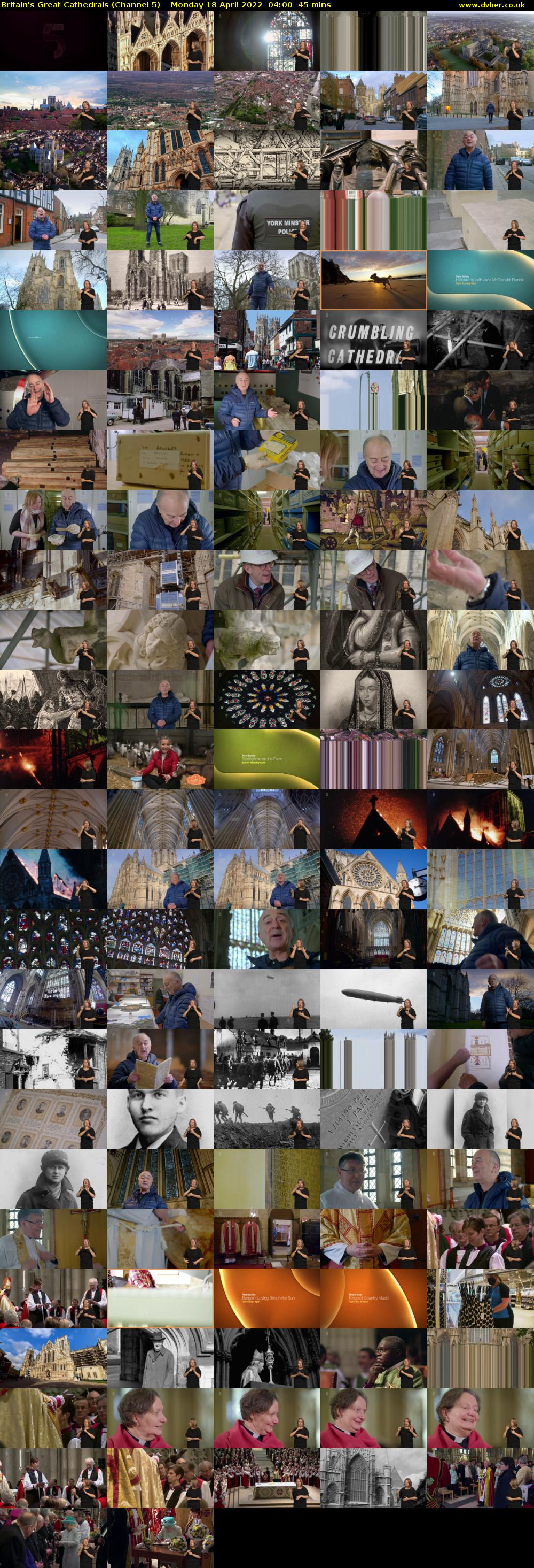 Britain's Great Cathedrals (Channel 5) Monday 18 April 2022 04:00 - 04:45