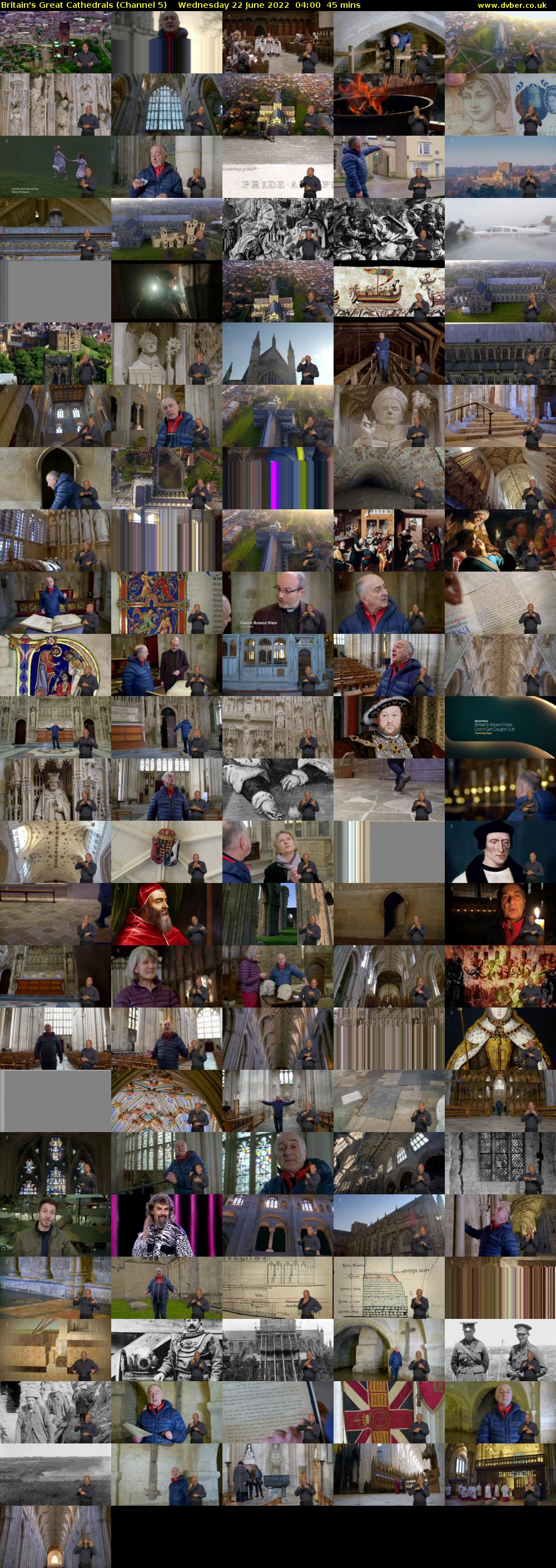 Britain's Great Cathedrals (Channel 5) Wednesday 22 June 2022 04:00 - 04:45
