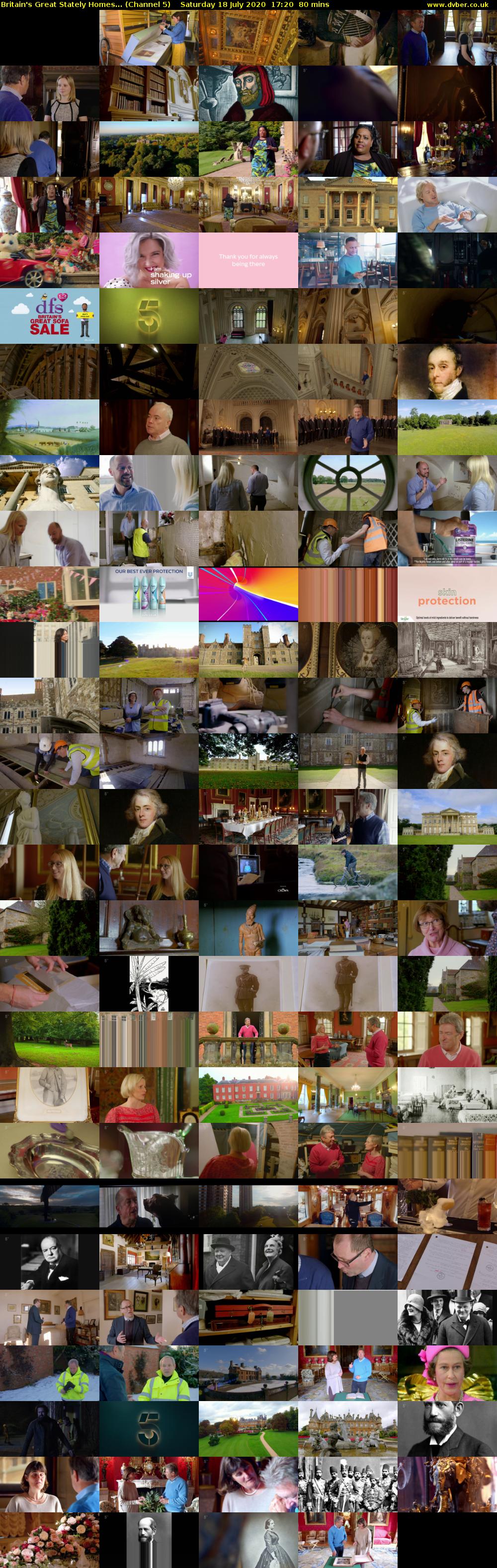 Britain's Great Stately Homes... (Channel 5) Saturday 18 July 2020 17:20 - 18:40
