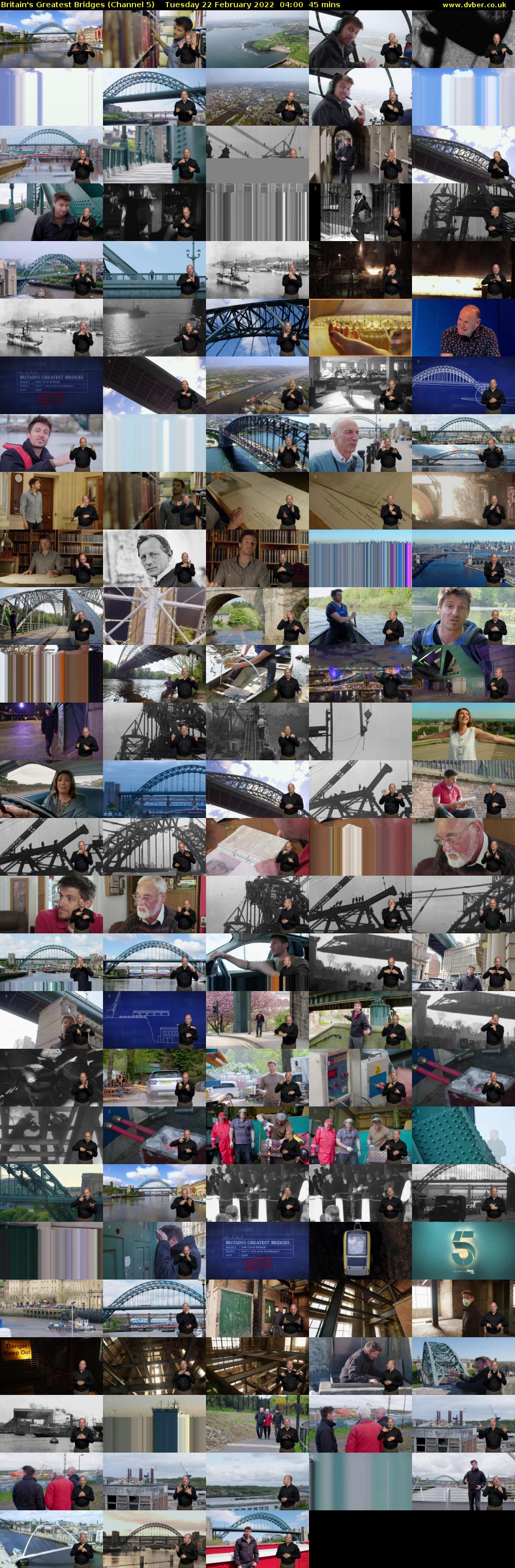 Britain's Greatest Bridges (Channel 5) Tuesday 22 February 2022 04:00 - 04:45