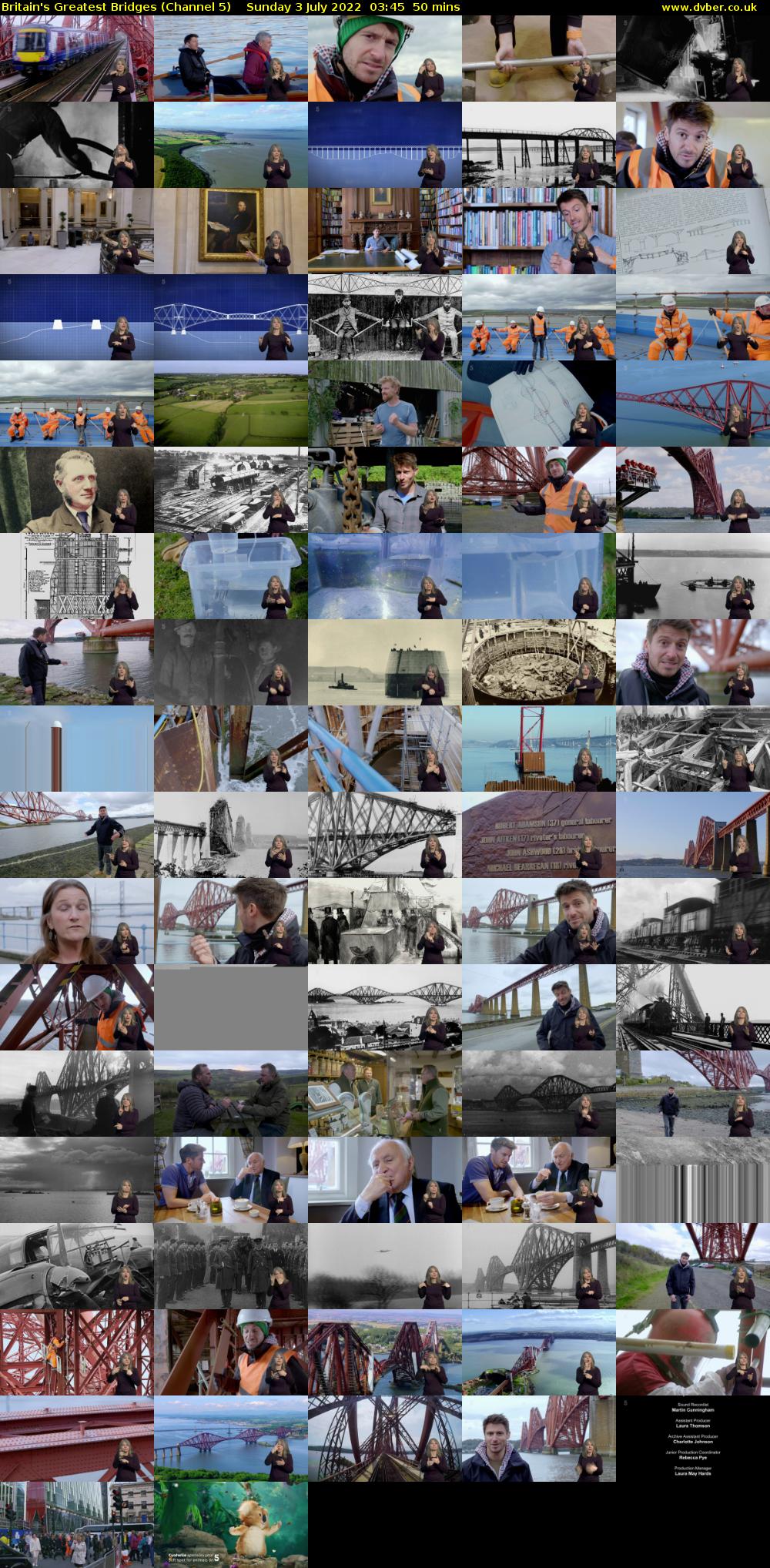 Britain's Greatest Bridges (Channel 5) Sunday 3 July 2022 03:45 - 04:35