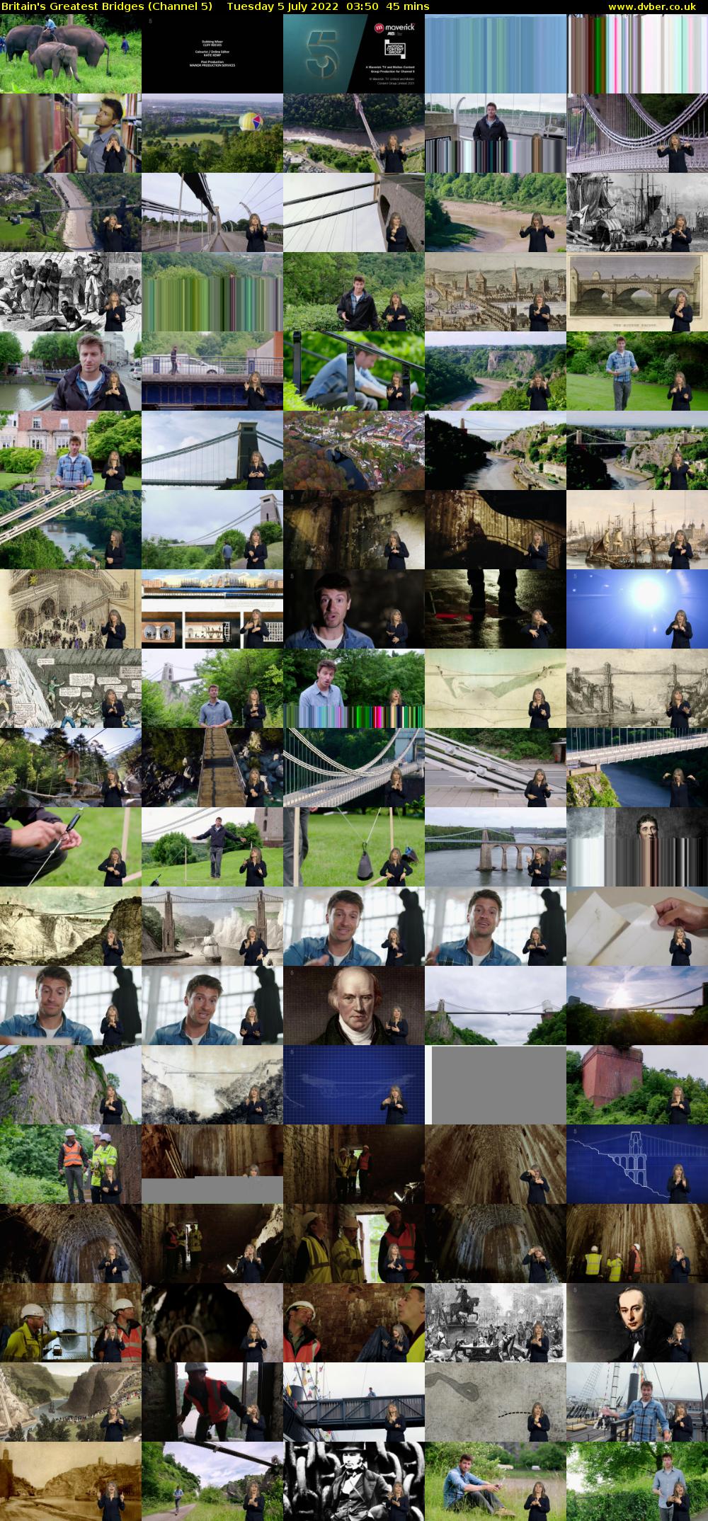 Britain's Greatest Bridges (Channel 5) Tuesday 5 July 2022 03:50 - 04:35