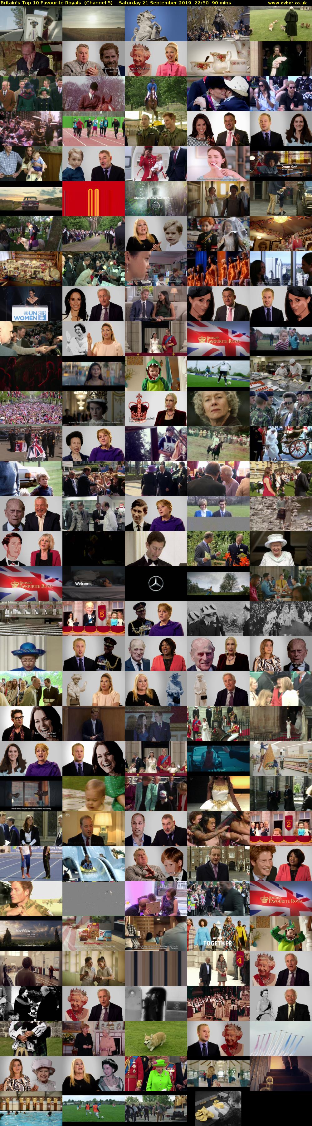 Britain's Top 10 Favourite Royals  (Channel 5) Saturday 21 September 2019 22:50 - 00:20