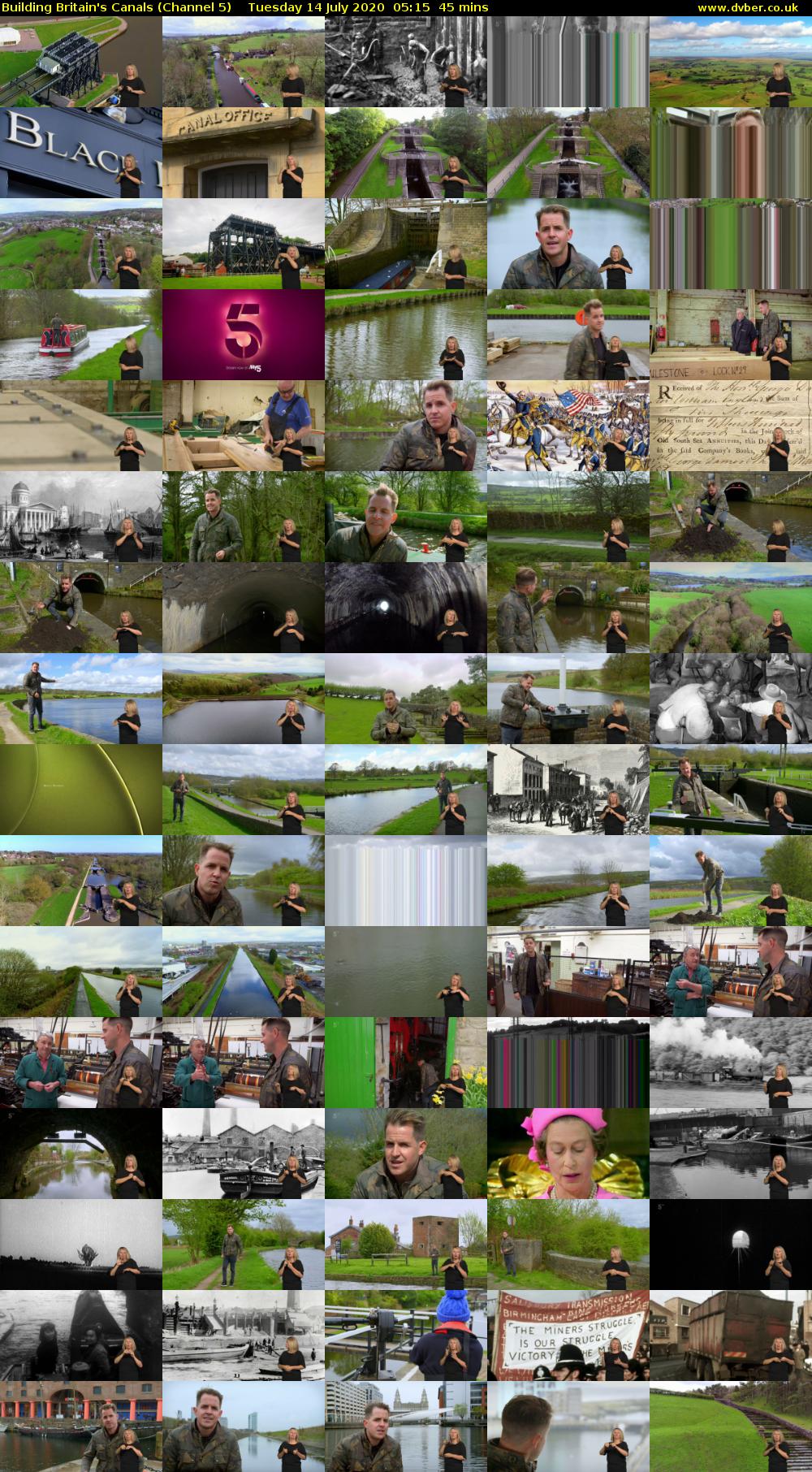 Building Britain's Canals (Channel 5) Tuesday 14 July 2020 05:15 - 06:00