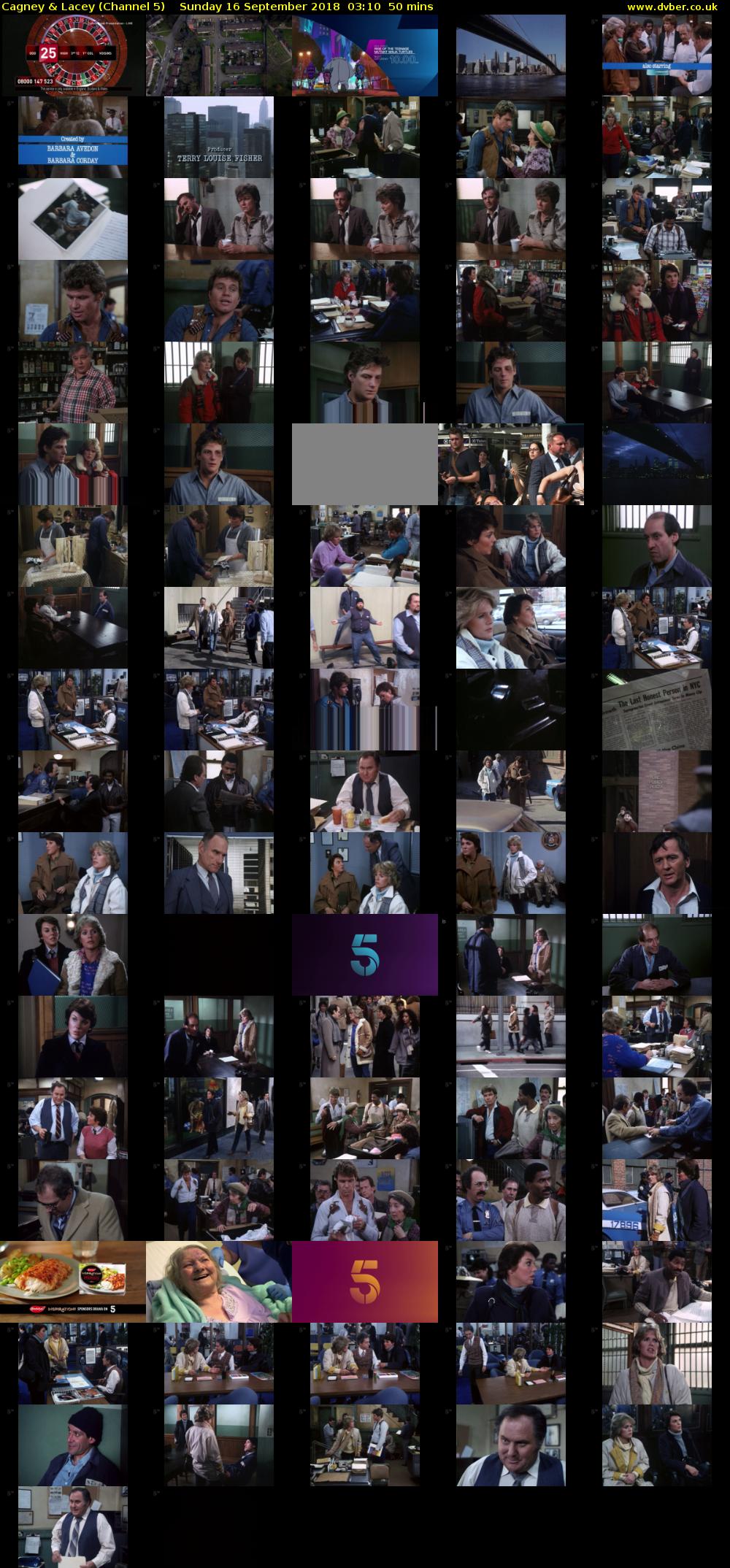 Cagney & Lacey (Channel 5) Sunday 16 September 2018 03:10 - 04:00