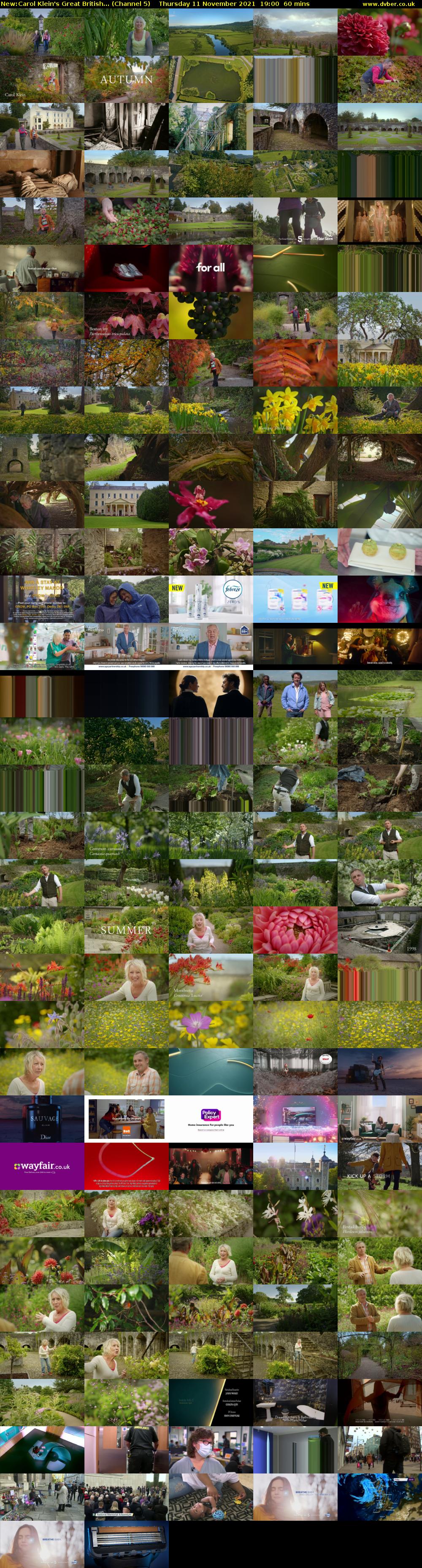 Carol Klein's Great British... (Channel 5) Thursday 11 November 2021 19:00 - 20:00