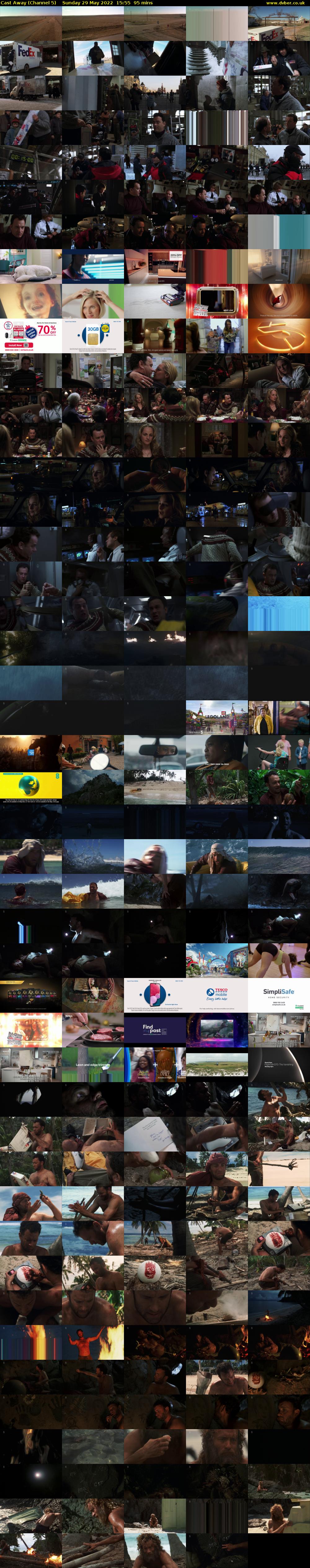 Cast Away (Channel 5) Sunday 29 May 2022 15:55 - 17:30