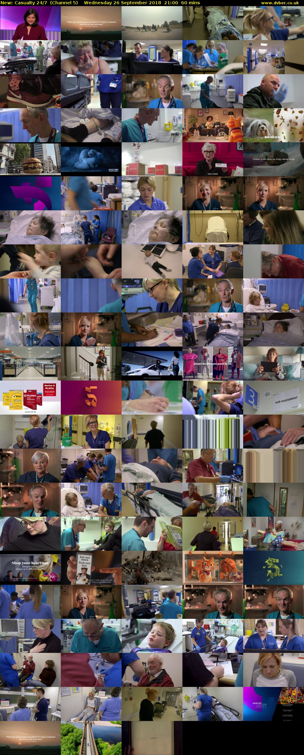 Casualty 24/7 (Channel 5) Wednesday 26 September 2018 21:00 - 22:00