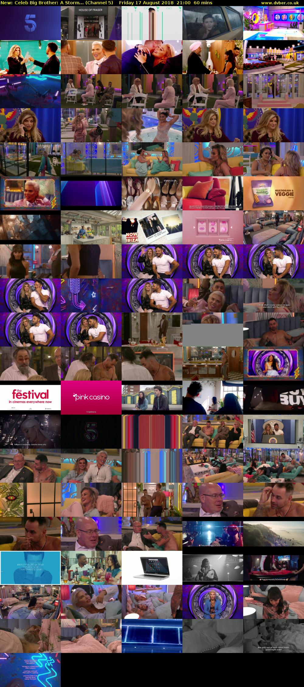 Celeb Big Brother: A Storm... (Channel 5) Friday 17 August 2018 21:00 - 22:00