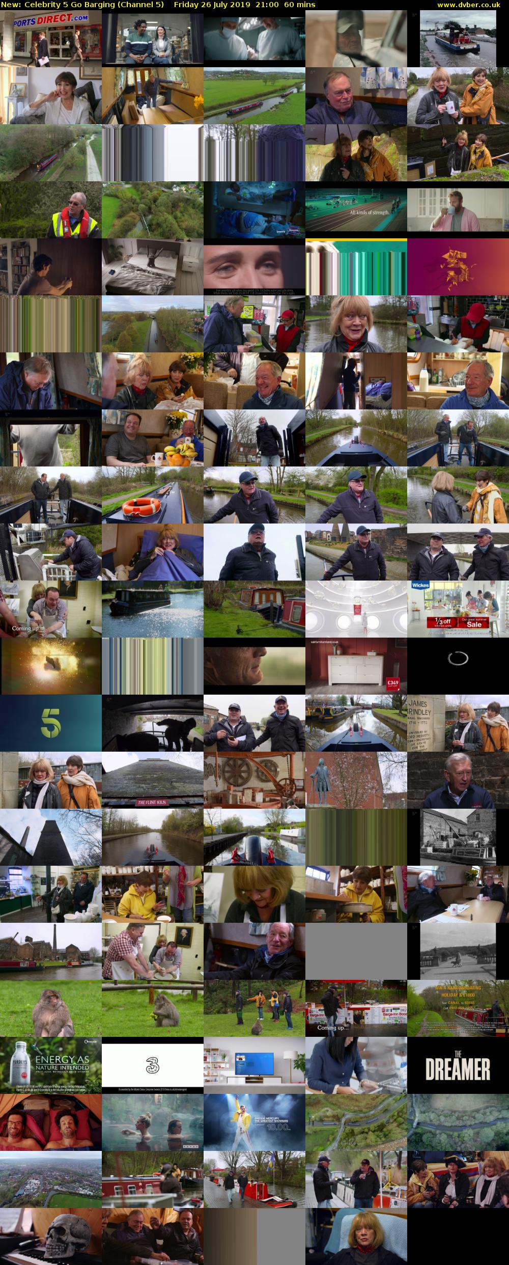 Celebrity 5 Go Barging (Channel 5) Friday 26 July 2019 21:00 - 22:00