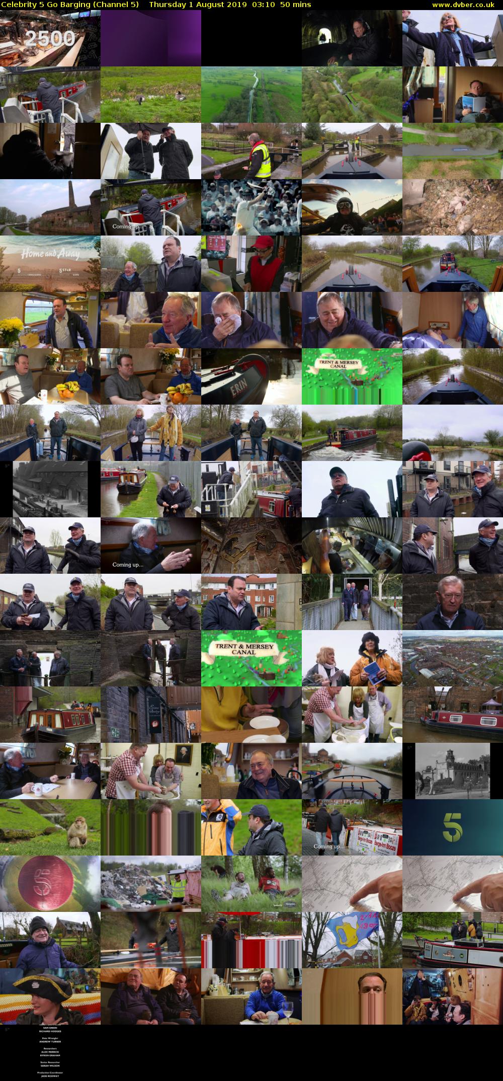 Celebrity 5 Go Barging (Channel 5) Thursday 1 August 2019 03:10 - 04:00