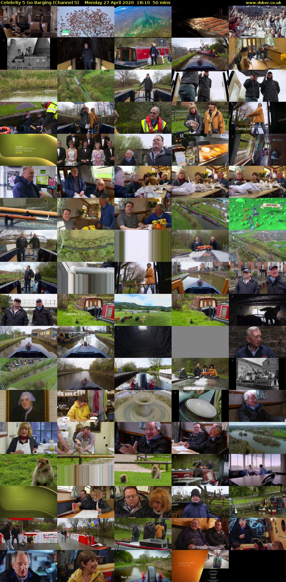 Celebrity 5 Go Barging (Channel 5) Monday 27 April 2020 18:10 - 19:00