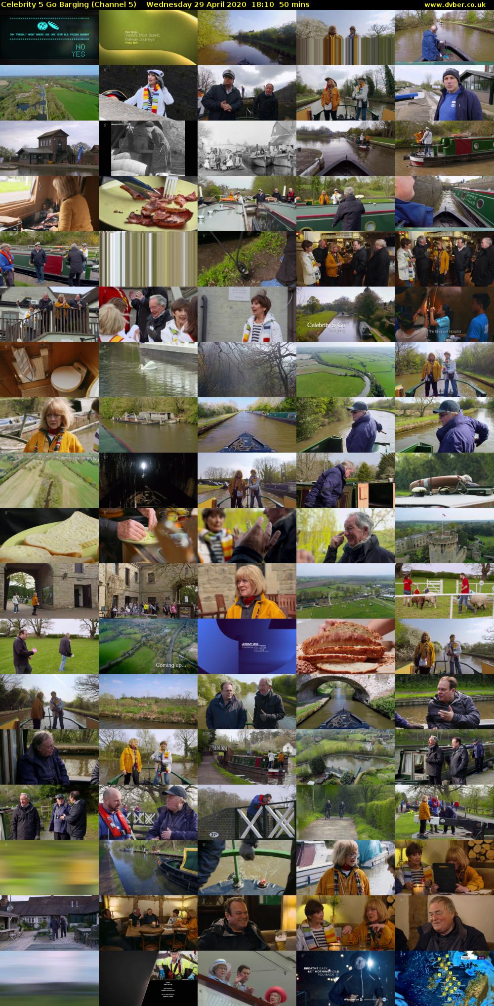 Celebrity 5 Go Barging (Channel 5) Wednesday 29 April 2020 18:10 - 19:00
