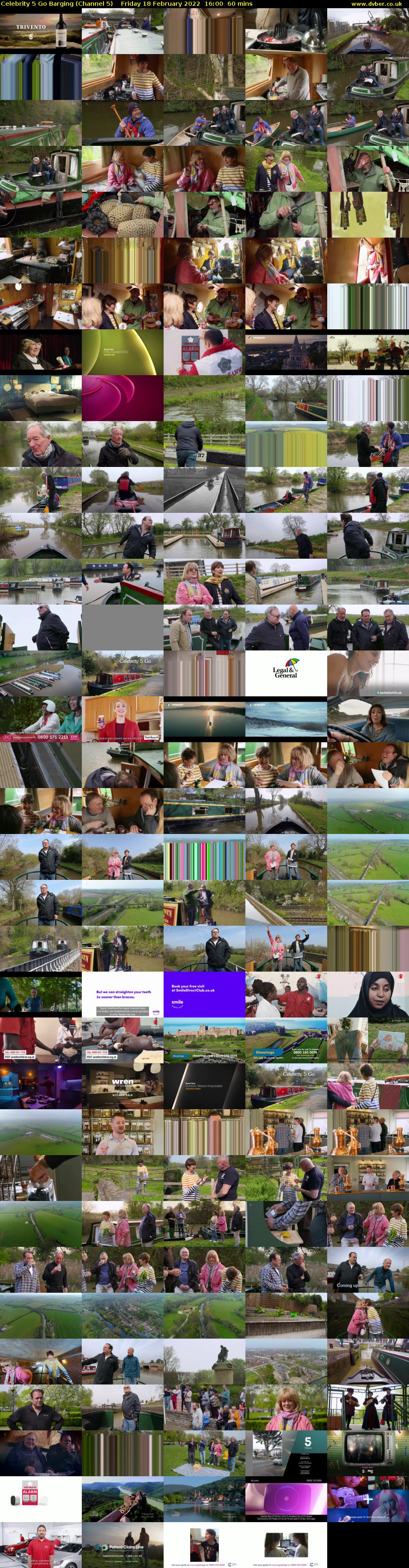 Celebrity 5 Go Barging (Channel 5) Friday 18 February 2022 16:00 - 17:00