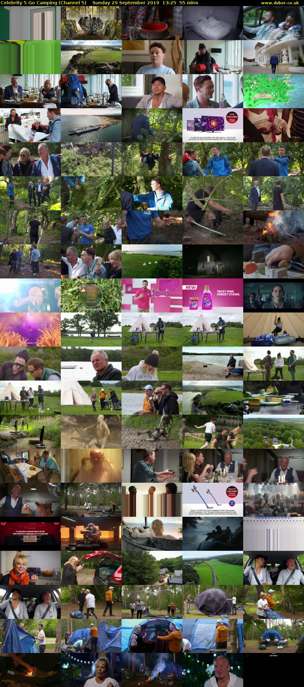 Celebrity 5 Go Camping (Channel 5) Sunday 29 September 2019 13:25 - 14:20